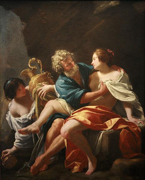 Simon Vouet Loth and his daughters, Simon Vouet oil painting image